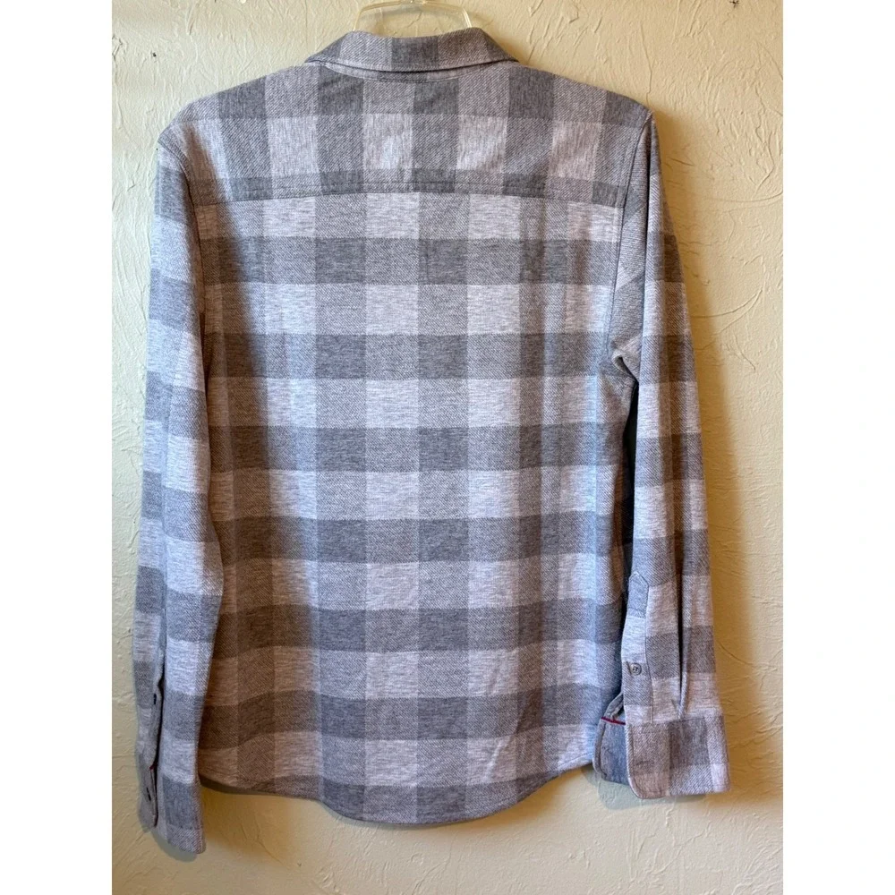 NEW Flag & Anthem Mens Grey Buffalo Plaid Stretch Flannel Shirt S - Picture 2 of 6